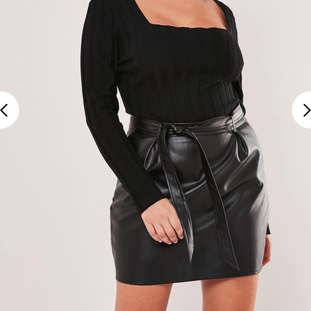 Missguided plus size faux leather mini skirt
